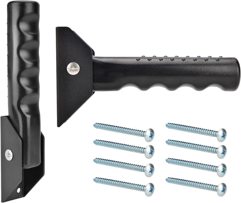 APDTEK 2 Pack Flip Up Grab Bar for Doorway/Stairs Safety Assist Handles for Elderly Non-Slip Grip Bar Great for Seniors, Elderly, Disabled, Handicap and Injured People - Suitable for Wood Door (Black) - Image 1